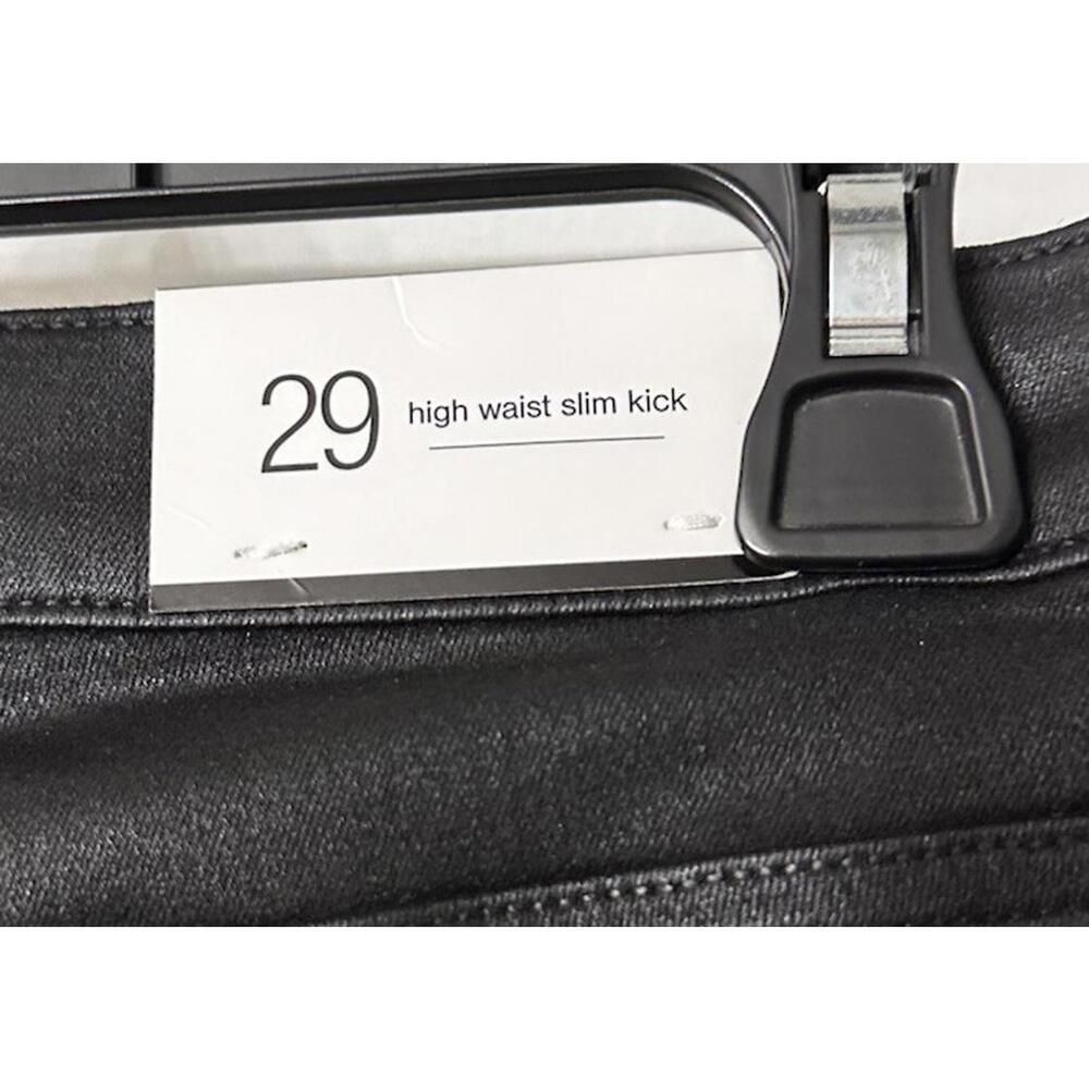 NWT 7 For All Mankind High Waist Slim Kick Womens Black Coated Jeans Size 29‎ - Picture 10 of 10